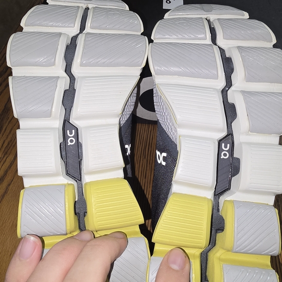 On Running Men's Athletic Shoes in Gray and Yellow - Picture 7 of 7